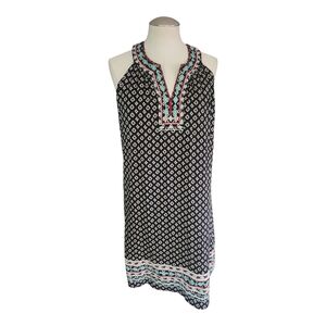 Black and White Patterned Sleeveless Dress THML Size L
